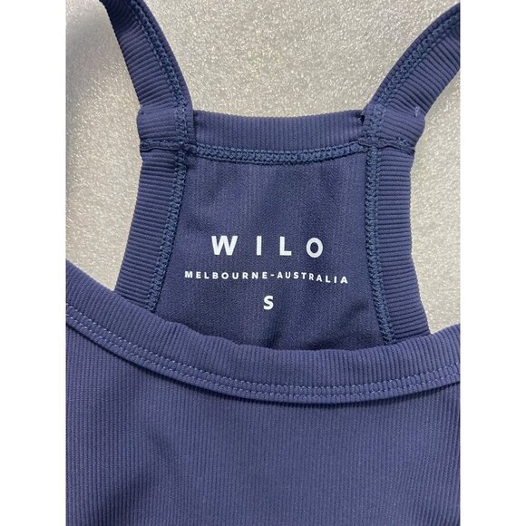 Wilo the Label Australia Blue Cropped Ribbed Activewear Tank Top Running Size Sm - Picture 4 of 4